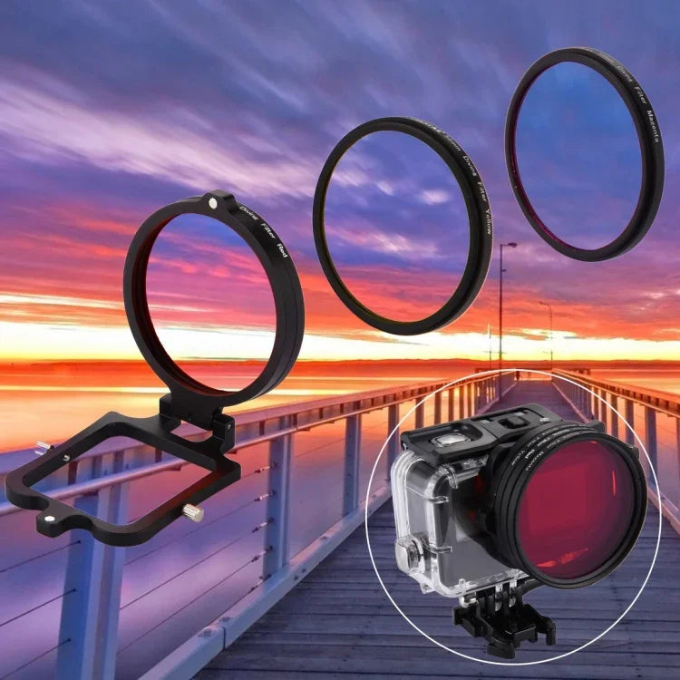 58-mm-Tauchfilter (Gelb + Rot + Violett) für GoPro HERO7 Black/6/5, 58-mm-3-Farben-Tauchobjektiv