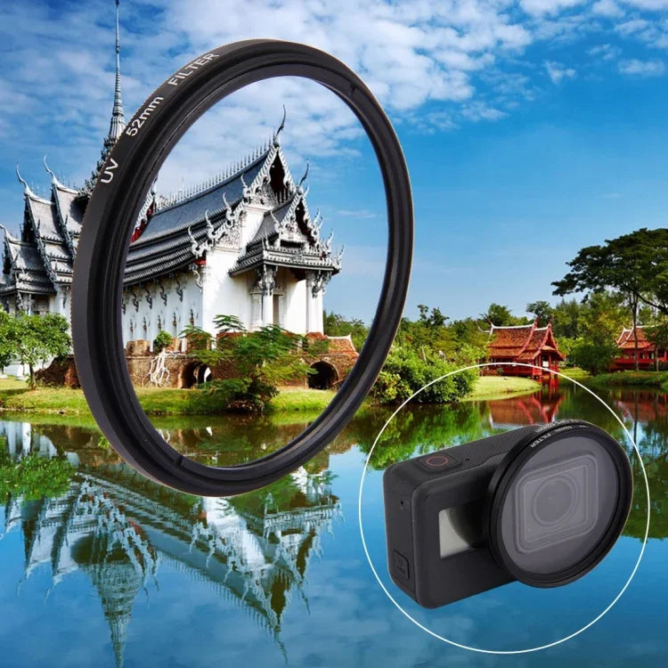 52-mm-3-in-1-Rundfilter mit UV-Schutzkappe für GoPro HERO7 Black/6/5, 52-mm-UV-Linse