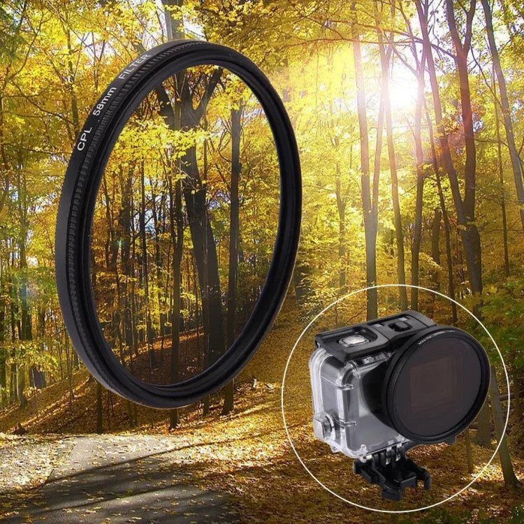 58-mm-3-in-1-Rundfilter mit CPL-Objektivdeckel für GoPro HERO7 Black/6/5, 58-mm-CPL-Objektiv