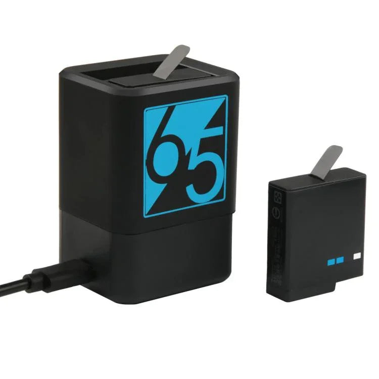 Ladegerät für zwei Akkus mit USB-C-/Type-C-Kabel für GoPro HERO6/5, Ladegerät mit Type-C-Kabel