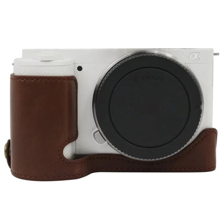 Halbtasche aus PU-Leder mit 1/4-Zoll-Gewinde für Sony ZV-E10 / ZV-E10L, passend für Sony ZV-E10