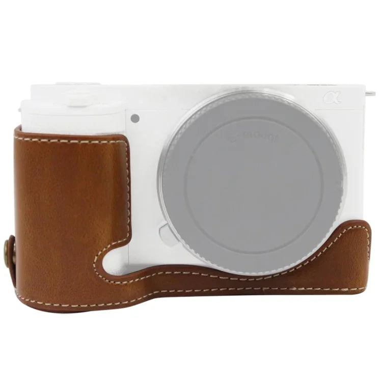 Halbtasche aus PU-Leder mit 1/4-Zoll-Gewinde für Sony ZV-E10 / ZV-E10L, passend für Sony ZV-E10