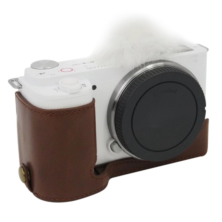 Halbtasche aus PU-Leder mit 1/4-Zoll-Gewinde für Sony ZV-E10 / ZV-E10L, passend für Sony ZV-E10