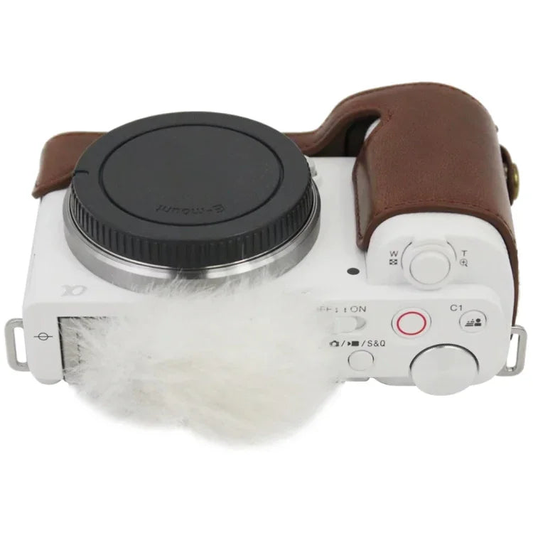 Halbtasche aus PU-Leder mit 1/4-Zoll-Gewinde für Sony ZV-E10 / ZV-E10L, passend für Sony ZV-E10