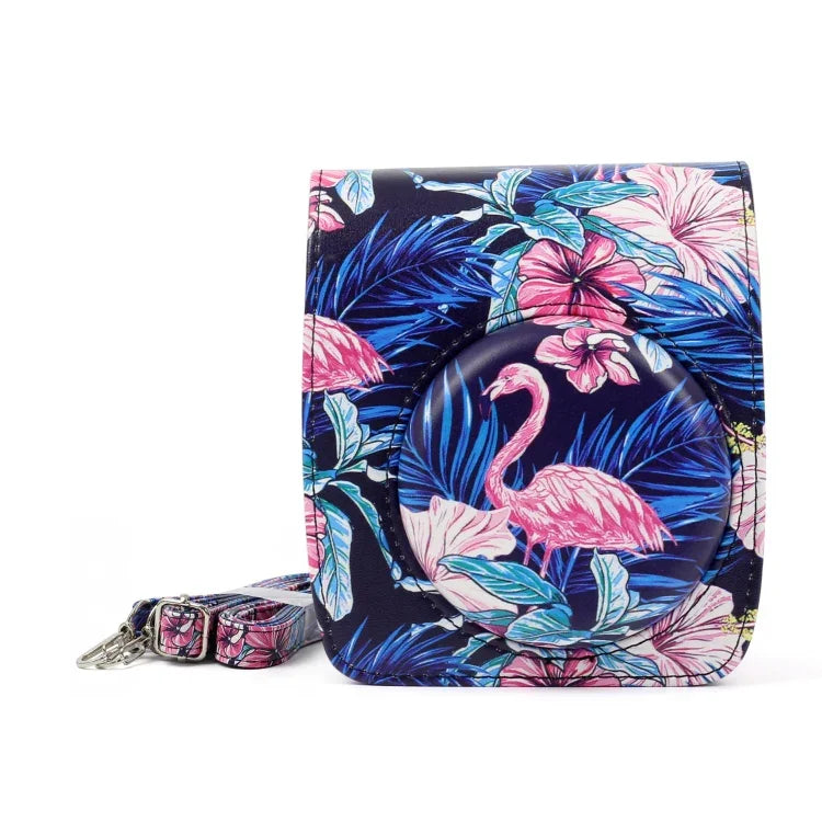 Schutzhülle aus PU-Leder mit Flamingo-Muster für die FUJIFILM Instax Mini90 Kamera, Flamingo