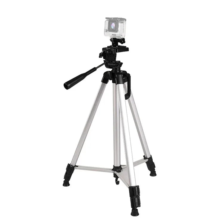 Live-Übertragungsstativ mit 3-teiligen, klappbaren Beinen aus Aluminiumlegierung, U-förmigem 3D-Stativkopf und Smartphone-Klemme für DSLR- und Digitalkameras, höhenverstellbar von 47,5 bis 133 cm, 330A