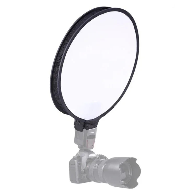 30 cm Universal-Rund-Falt-Softbox für Blitzgeräte, ohne Blitzlichthalter (Schwarz + Weiß), 30 cm rund