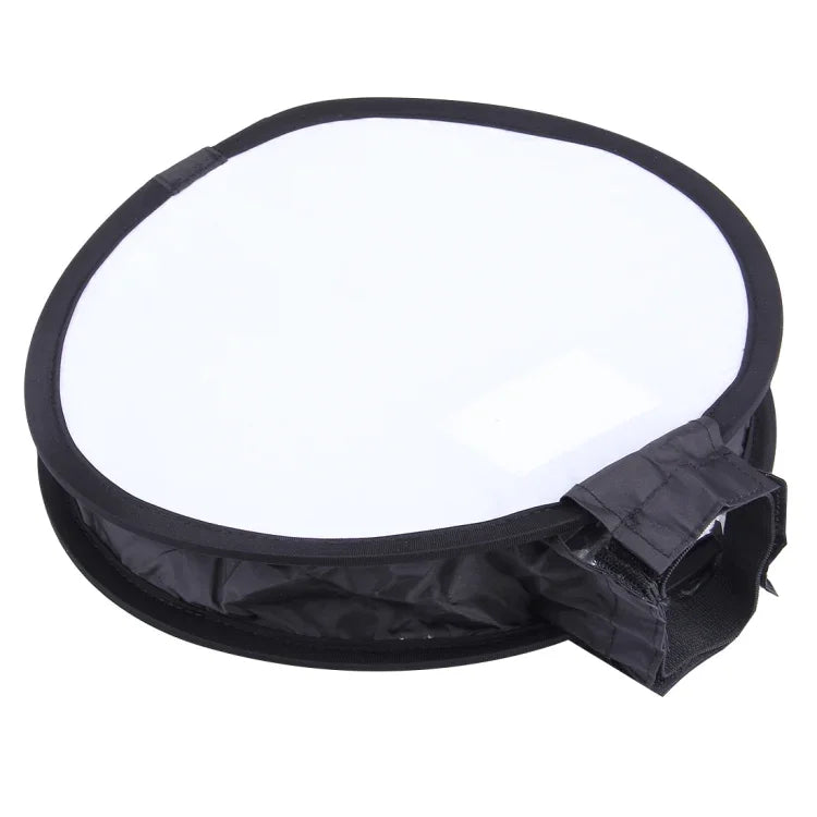 30 cm Universal-Rund-Falt-Softbox für Blitzgeräte, ohne Blitzlichthalter (Schwarz + Weiß), 30 cm rund