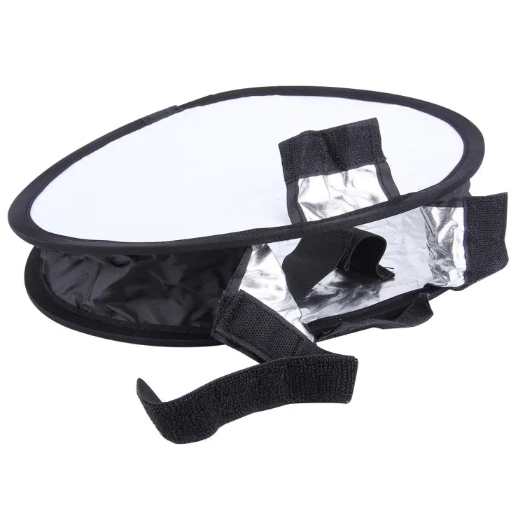 30 cm Universal-Rund-Falt-Softbox für Blitzgeräte, ohne Blitzlichthalter (Schwarz + Weiß), 30 cm rund