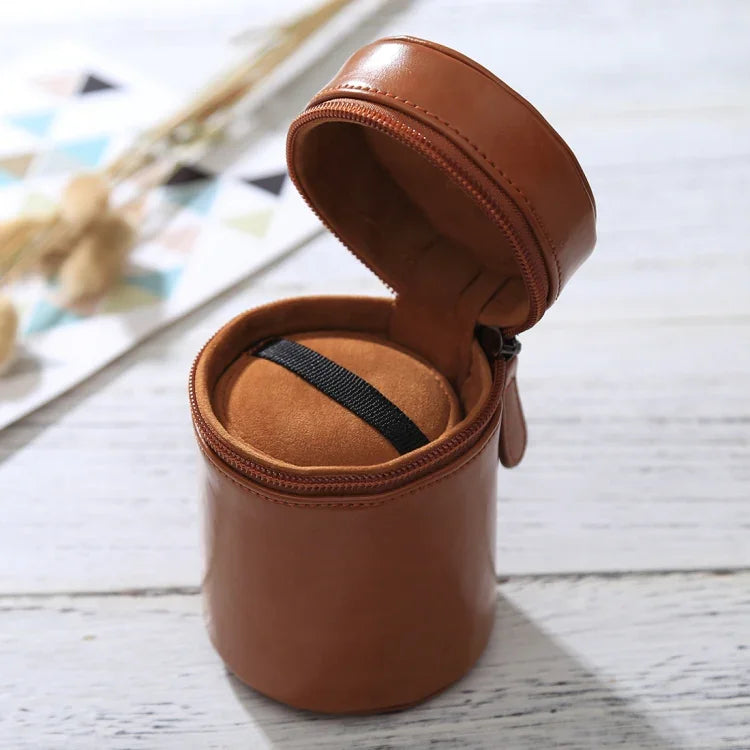 Kleines Objektivetui mit Reißverschluss aus PU-Leder für DSLR-Kameraobjektive, Größe: 11 x 8 x 8 cm, 11 x 8 cm (Braun), 11 x 8 cm (Kaffee), 11 x 8 cm (Schwarz)