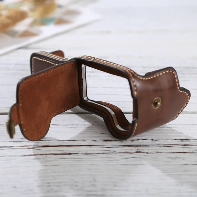 Halbtasche aus PU-Leder mit 1/4-Zoll-Gewinde für Canon EOS M3, passend für Canon M3