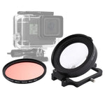 JSR 58mm 16x Makroobjektiv + roter Tauchfilter mit Objektivdeckel + Filterringadapter + Schnur + Reinigungstuch für GoPro HERO6/5 Tauchgehäuse, für HERO6/5
