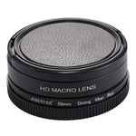 JSR 58mm 16x Makroobjektiv + roter Tauchfilter mit Objektivdeckel + Filterringadapter + Schnur + Reinigungstuch für GoPro HERO6/5 Tauchgehäuse, für HERO6/5