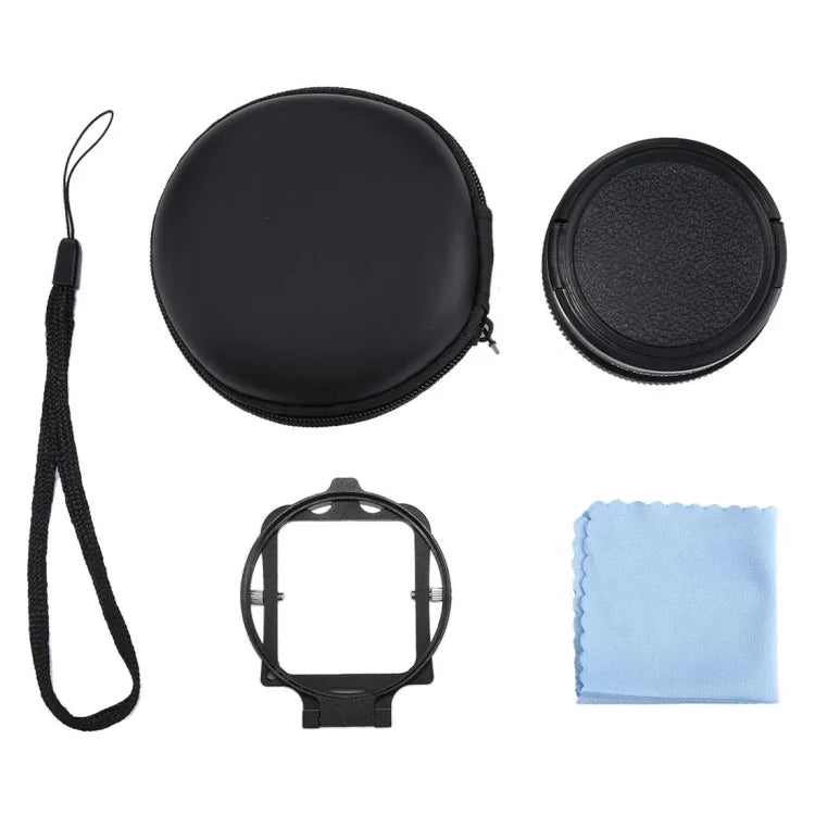JSR 58mm 16x Makroobjektiv + roter Tauchfilter mit Objektivdeckel + Filterringadapter + Schnur + Reinigungstuch für GoPro HERO6/5 Tauchgehäuse, für HERO6/5