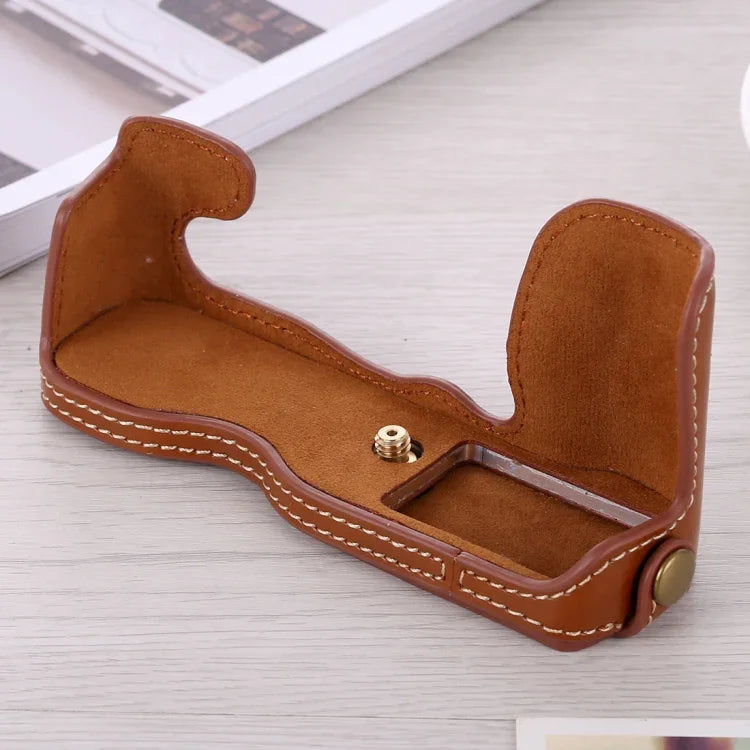 1/4 inch Thread PU Leather Camera Half Case Base for FUJIFILM X-A5 / X-A20, For FUJIFILM XA5