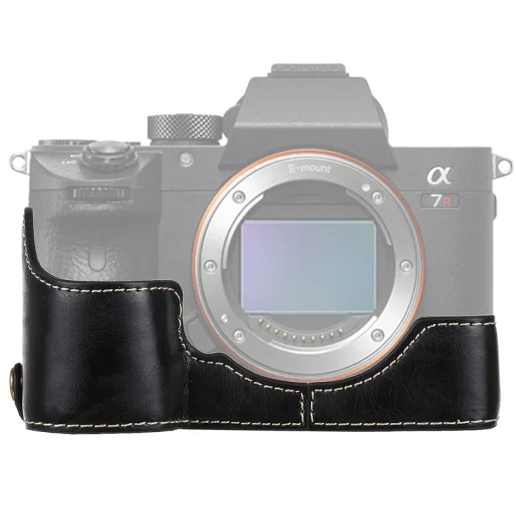 1/4-Zoll-Gewinde, PU-Leder-Kameratasche (Halbtasche) für Sony ILCE-A9 / A9 / A7RIII, für Sony A9