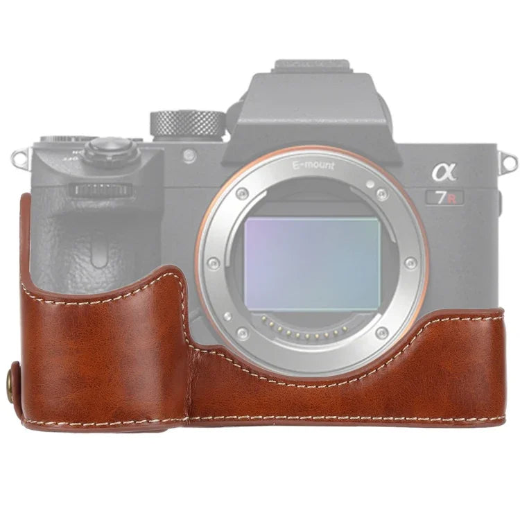 1/4-Zoll-Gewinde, PU-Leder-Kameratasche (Halbtasche) für Sony ILCE-A9 / A9 / A7RIII, für Sony A9