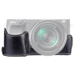Halbtasche aus PU-Leder mit 1/4-Zoll-Gewinde für Sony A6400 / ILCE-A6400, passend für Sony A6400