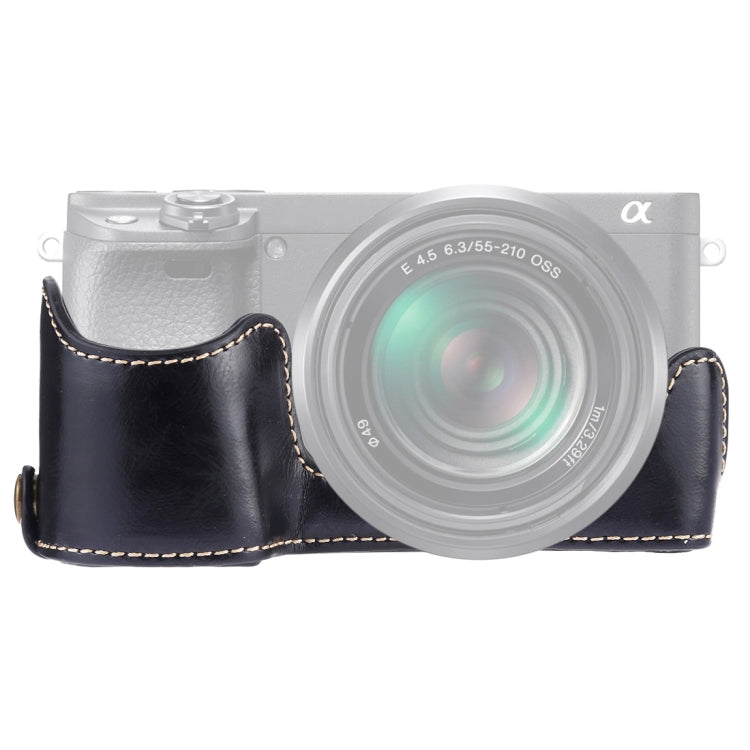 Halbtasche aus PU-Leder mit 1/4-Zoll-Gewinde für Sony A6400 / ILCE-A6400, passend für Sony A6400