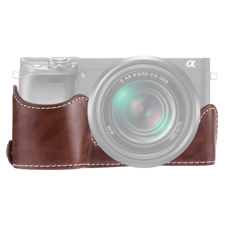 Halbtasche aus PU-Leder mit 1/4-Zoll-Gewinde für Sony A6400 / ILCE-A6400, passend für Sony A6400