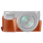 Halbtasche aus PU-Leder mit 1/4-Zoll-Gewinde für Sony A6400 / ILCE-A6400, passend für Sony A6400
