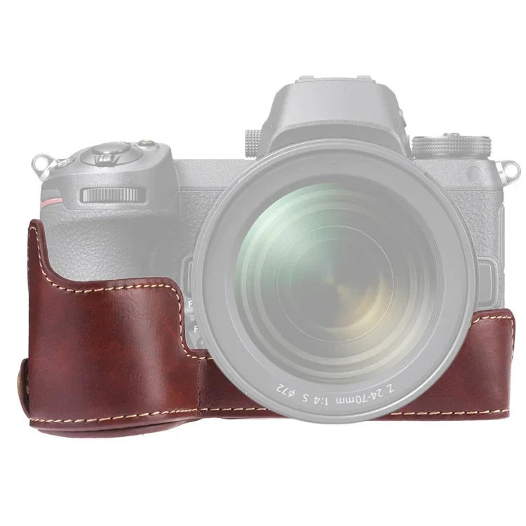 Halbtasche aus PU-Leder mit 1/4-Zoll-Gewinde für Nikon Z6/Z7, passend für Nikon Z6