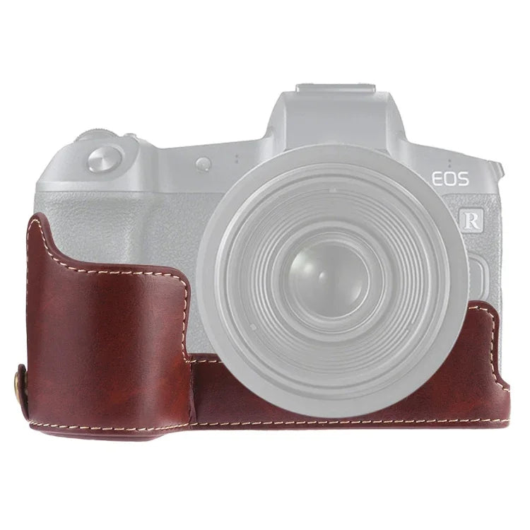 1/4-Zoll-Gewinde, PU-Leder-Kameratasche (Halbtasche) für Canon EOS R, für Canon R