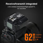 TRIOPO G2 Drahtloser Blitztrigger 2,4 GHz, Senden/Empfangen, Dual-Funktion, TTL-Hochgeschwindigkeitsauslöser für Canon-Kameras, G2 für Canon-Kameras