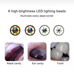 1MP HD Visuelles Ohr-Nasen-Zahn-Endoskop Boreskop mit 6 LEDs, Linsendurchmesser: 4,3mm