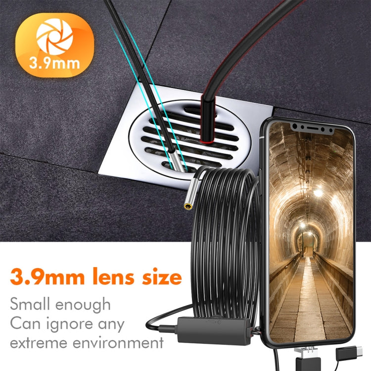inskam107 3,9 mm 3-in-1 HD wasserdichte Industrie-Digitalkamera Endoskop Inspektionskamera, Länge: 5 m flexibles Kabel, 5 m flexibles Kabel