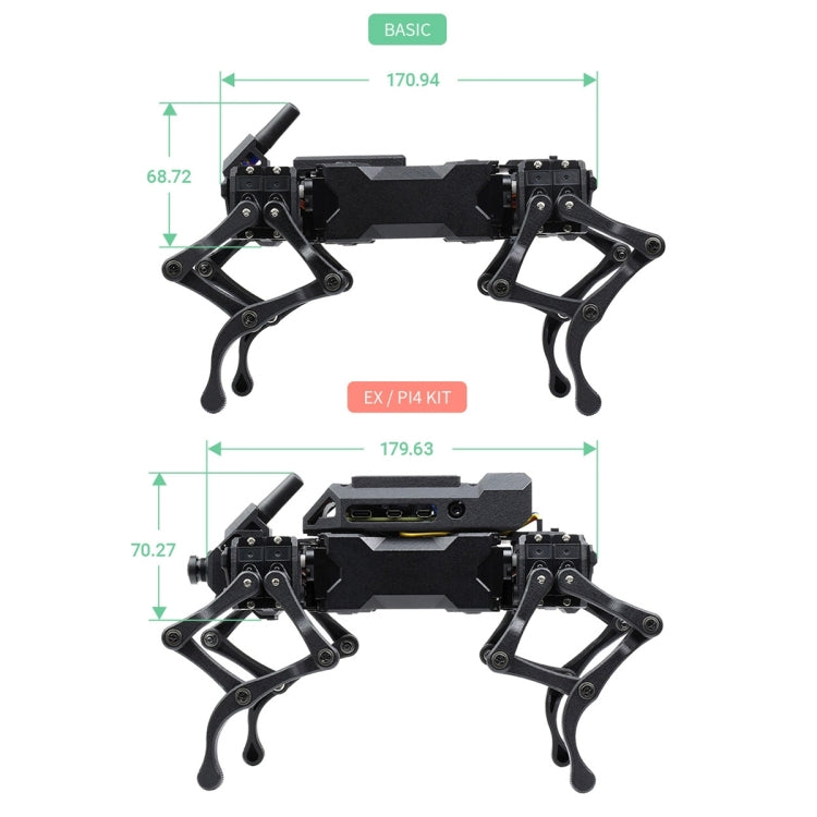 Waveshare WAVEGO 12-DOF bionischer hundeähnlicher Roboter, Basisversion, Basisversion