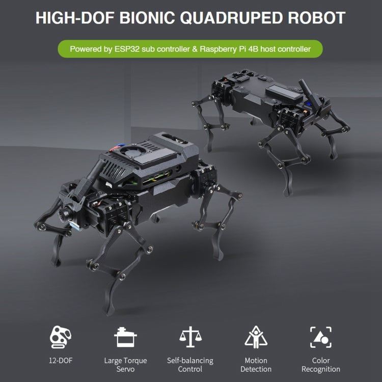 Waveshare WAVEGO 12-DOF bionischer hundeähnlicher Roboter, Basisversion, Basisversion