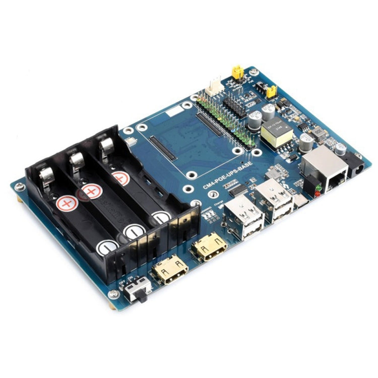 Waveshare PoE UPS Basisplatine für Raspberry Pi CM4, Gigabit Ethernet, Dual HDMI, Quad USB2.0, PoE UPS Basisplatine