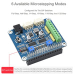 Waveshare HRB8825 Schrittmotor HAT für Raspberry Pi, treibt zwei Schrittmotoren an, bis zu 1/32 Mikroschritt
