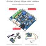 Waveshare HRB8825 Schrittmotor HAT für Raspberry Pi, treibt zwei Schrittmotoren an, bis zu 1/32 Mikroschritt