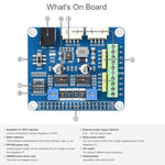 Waveshare HRB8825 Schrittmotor HAT für Raspberry Pi, treibt zwei Schrittmotoren an, bis zu 1/32 Mikroschritt