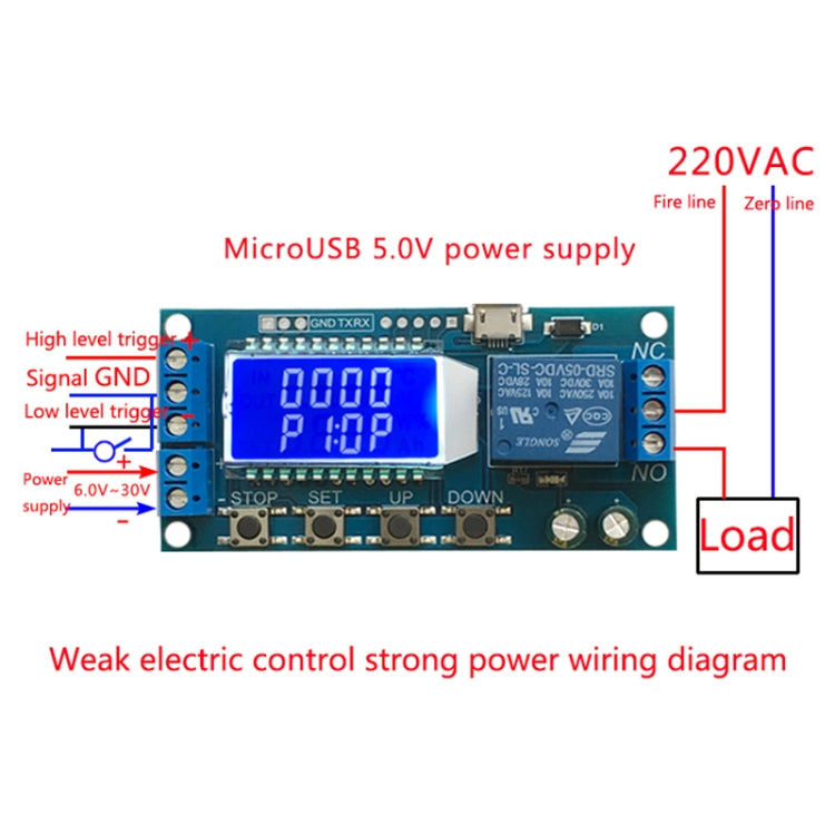 XY-LJ02 6-30V Micro-USB Digital LCD Display Zeitverzögerungsrelais Modul Steuerungs-Timer-Schalter