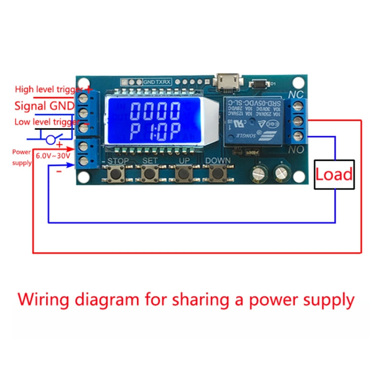 XY-LJ02 6-30V Micro-USB Digital LCD Display Zeitverzögerungsrelais Modul Steuerungs-Timer-Schalter