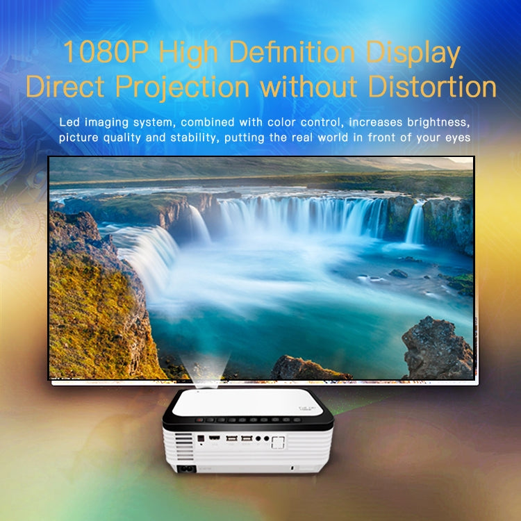 Wejoy L6 5 Zoll 200 ANSI Lumen 1920 x 1080P Android 6.0 HD Bluetooth 4.0 WiFi HD Smart Projektor, Unterstützt AV / VGA / HDMI / 2 x USB / RJ45, 1G+8G, Android 6.0