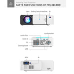 T5 100ANSI Lumens 1024x600 Resolution LED+LCD Technology Smart Projector, Support HDMI / SD Card / 2 x USB / Audio 3.5mm, Same Screen Version, Same Screen Version