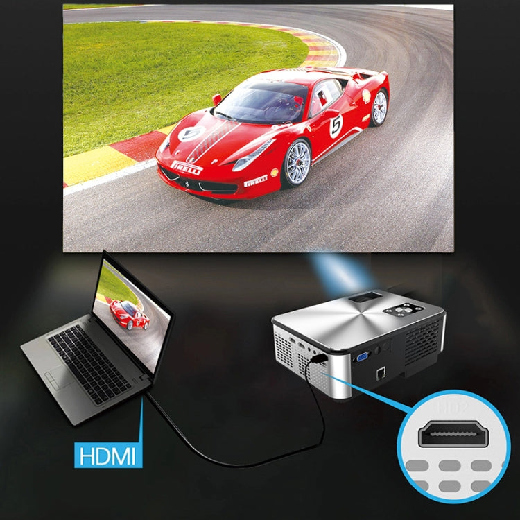 Cheerlux C9 1280x720 720P HD Smart Projektor, unterstützt HDMI x 2 / USB x 2 / VGA / AV, C9 (Schwarz), C9, C9 (Schwarz Grau)