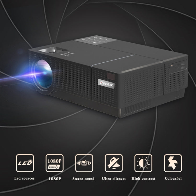 Cheerlux CL770 1920 x 1080P Full HD Smart Projektor Android 9.0 1GB+8GB, CL770 (Schwarz), CL770 (Weiß)
