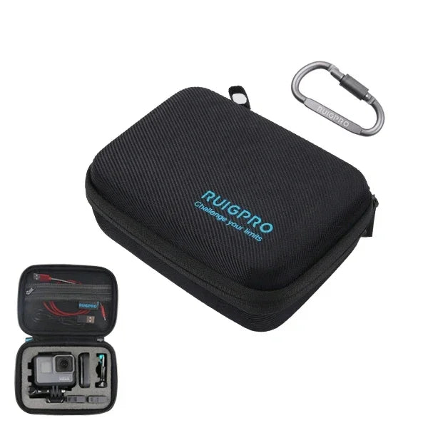 RUIGPRO Stoßfeste, wasserdichte und tragbare Transportbox für DJI Osmo Action, Größe: 17,3 cm x 12,3 cm x 6,5 cm, klein