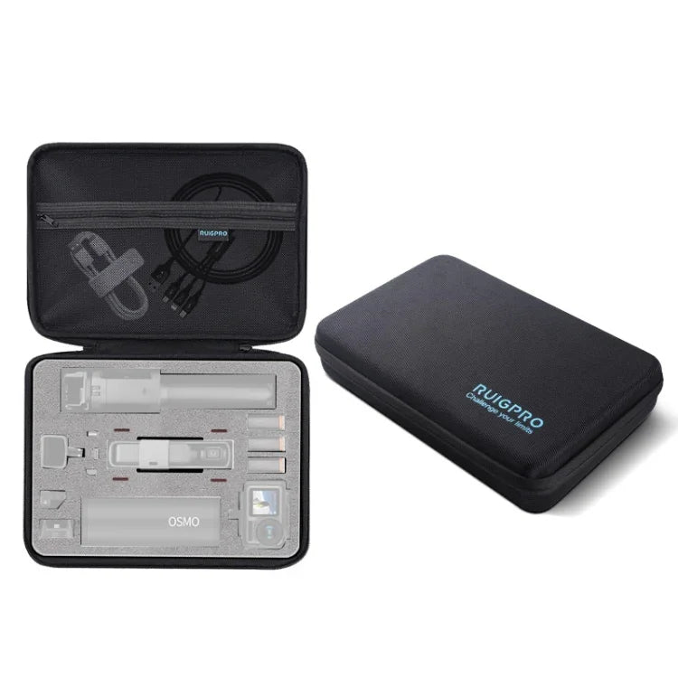 RUIGPRO Wasserdichte Aufbewahrungsbox aus Oxford-Gewebe für DJI OSMO Pocket Gimbal-Kamera / OSMO Action, Größe: 30,2 x 20,8 x 7,2 cm, RG52