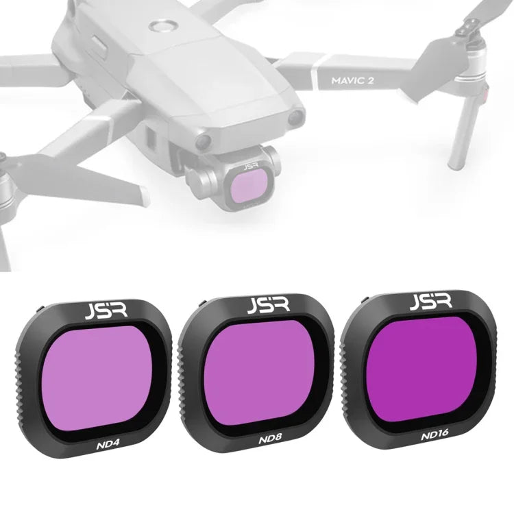 JSR Drone 3-in-1 ND4+ND8+ND16 Objektivfilter für DJI Mavic 2 Pro, ND4+ND8+ND16