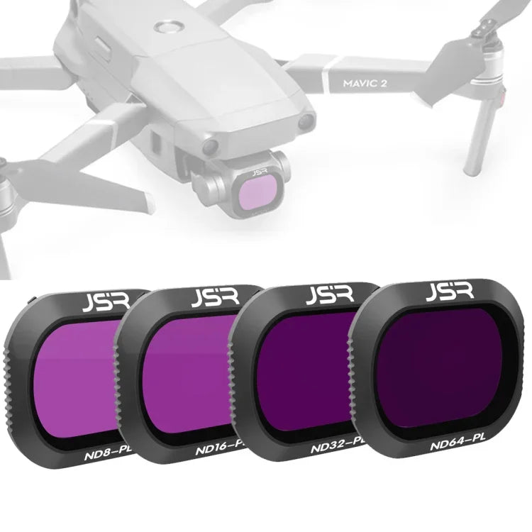 JSR Drone 4-in-1 ND8PL+ND16PL+ND32PL+ND64PL Objektivfilter für DJI Mavic 2 Pro, ND8PL+ND16PL+ND32PL+ND64PL