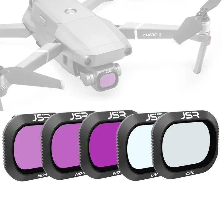 JSR Drone 5-in-1 UV+CPL+ND4+ND8+ND16 Objektivfilter für DJI Mavic 2 Pro, UV+CPL+ND4+ND8+ND16