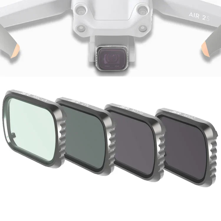JSR KS 4-in-1 UV + CPL + ND16 + ND32 Objektivfilter für DJI Air 2S, Aluminiumrahmen, UV + CPL + ND16 + ND32
