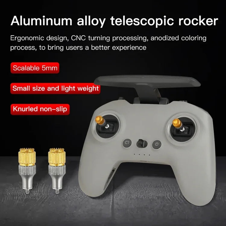RCSTQ Zweifarbiger, einziehbarer Daumen-Joystick für DJI FPV Combo Drohnenfernsteuerung, für DJI FPV Zweifarbig