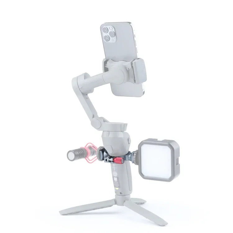 Stabilisator-Verlängerungsringadapter mit doppelter Blitzschuhbasis für DJI OM4 / Osmo Mobile 3, Halterung für DJI OM4